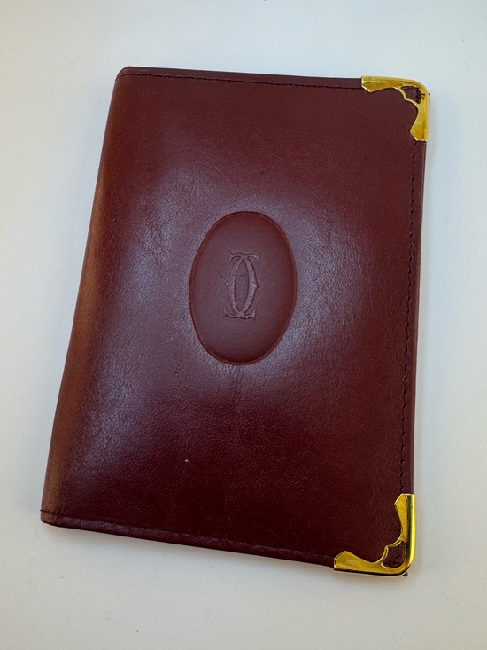 Cartier Handbags - Cartier Leather wallet Must De Cartier Bordeaux Gold Corner Hardware 80s Vintage